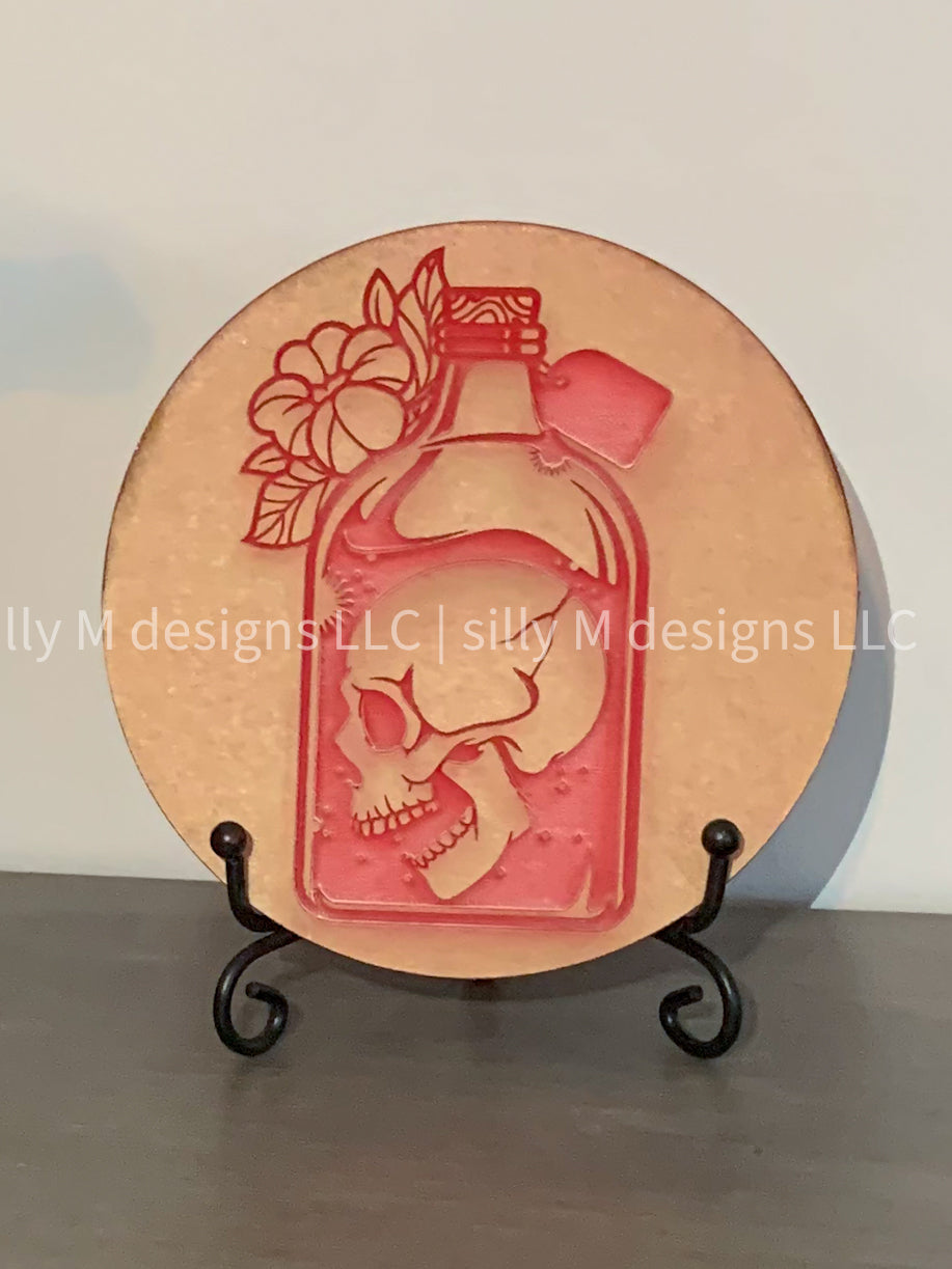 Rectangle Skull Potion Coaster Mold