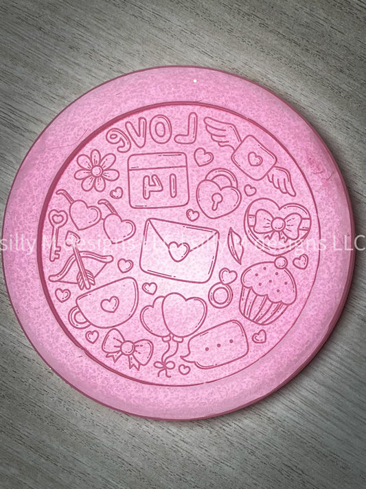 Valentines Doodle Date Coaster Mold