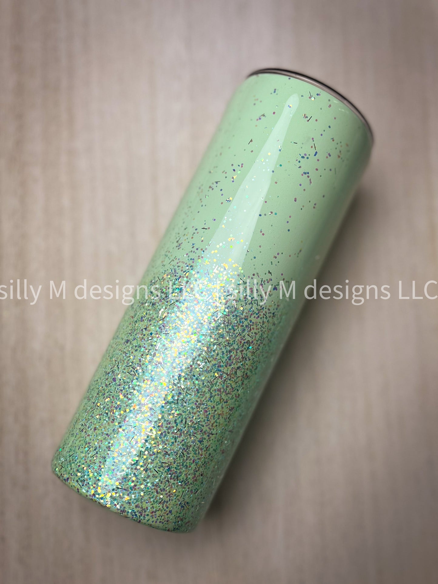 Modern Mint Glitter Ombre Tumbler